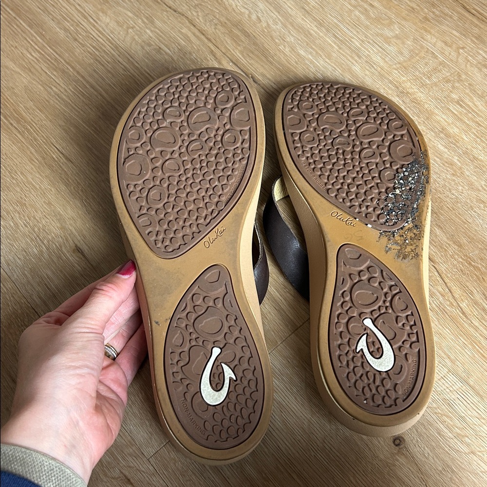 Olukai Nonohe Leather Strap Sandals - Picture 3 of 3